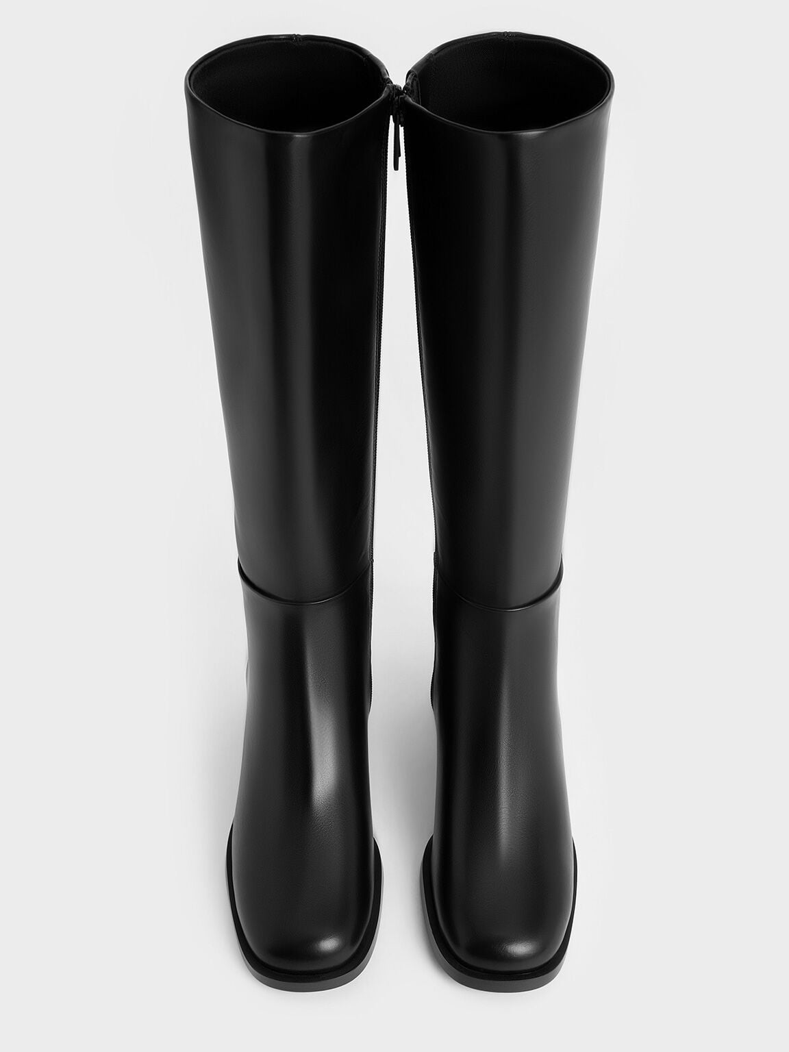 CHARLES & KEITH Trusted / Louise Block-Heel Knee-High Boots - Black