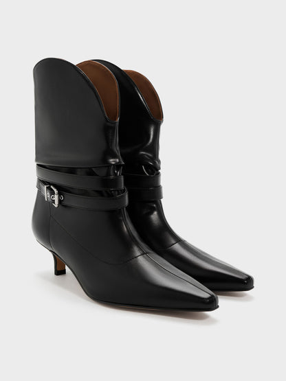 CHARLES & KEITH Special Offer / Karter Kitten-Heel Boots - Black