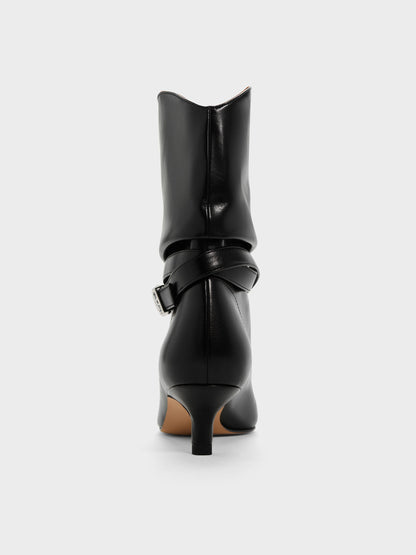 CHARLES & KEITH Special Offer / Karter Kitten-Heel Boots - Black