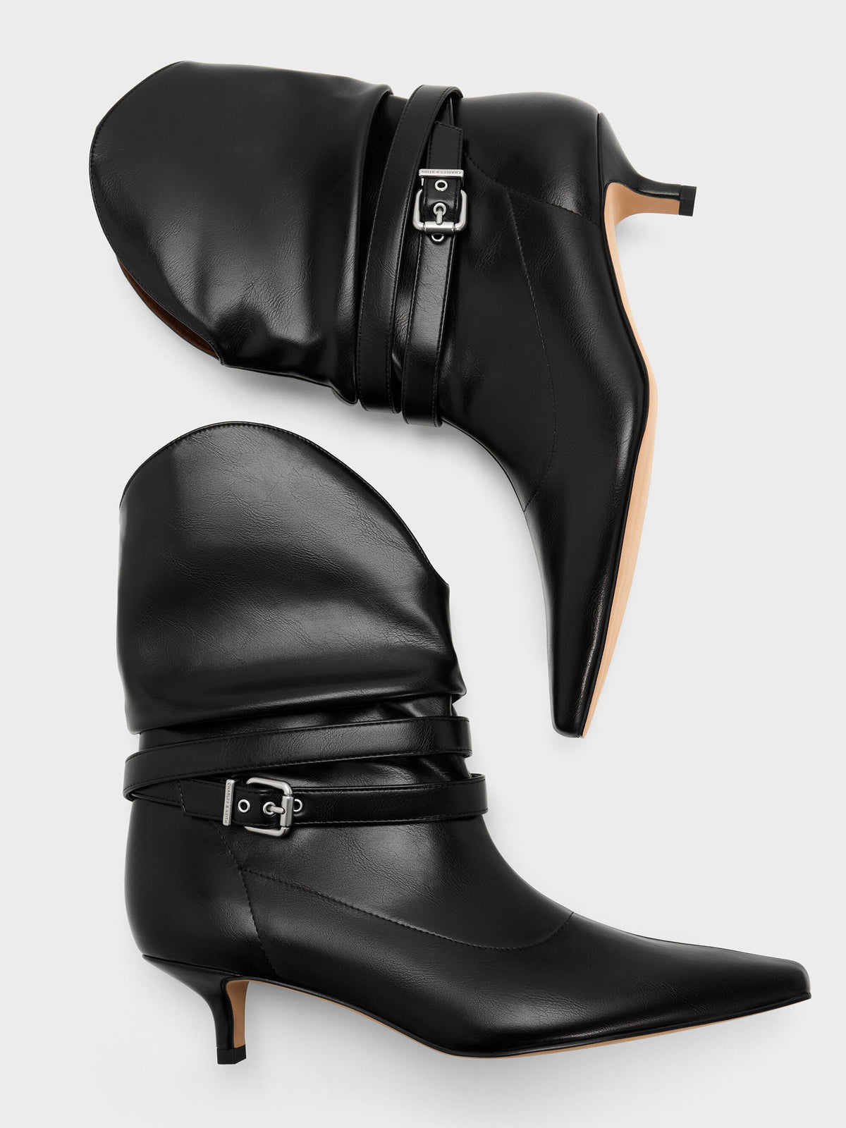 CHARLES & KEITH Special Offer / Karter Kitten-Heel Boots - Black