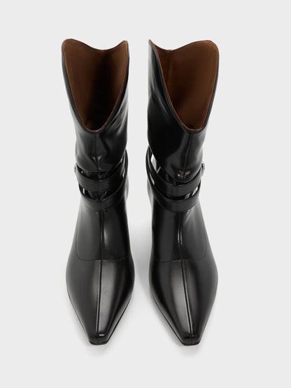 CHARLES & KEITH Special Offer / Karter Kitten-Heel Boots - Black