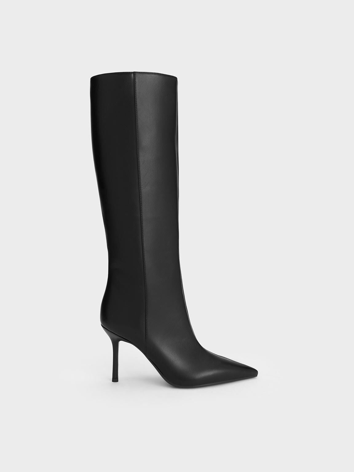 CHARLES & KEITH Special Offer / Pointed Stiletto Knee-High Boots - Black