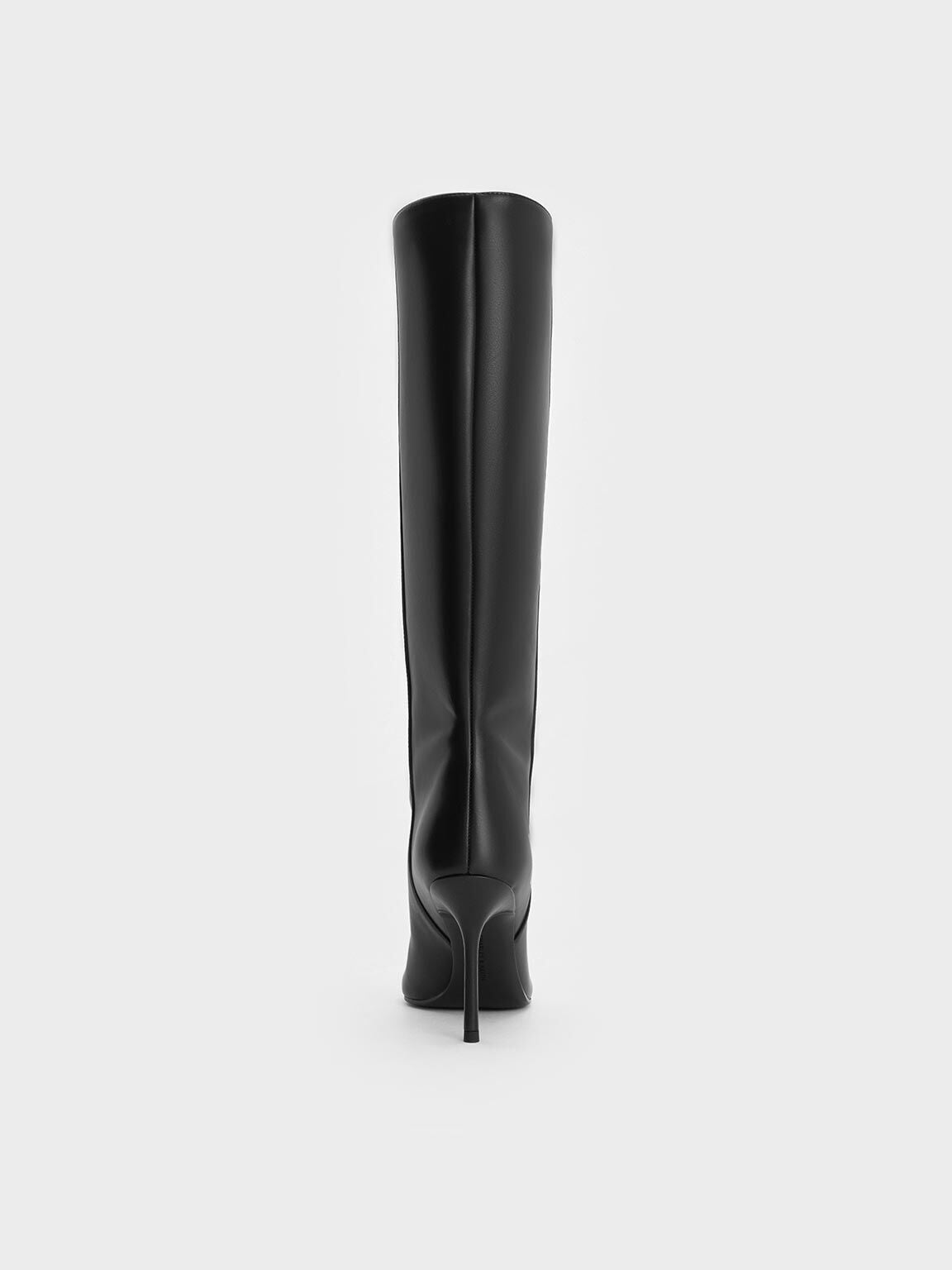 CHARLES & KEITH Special Offer / Pointed Stiletto Knee-High Boots - Black