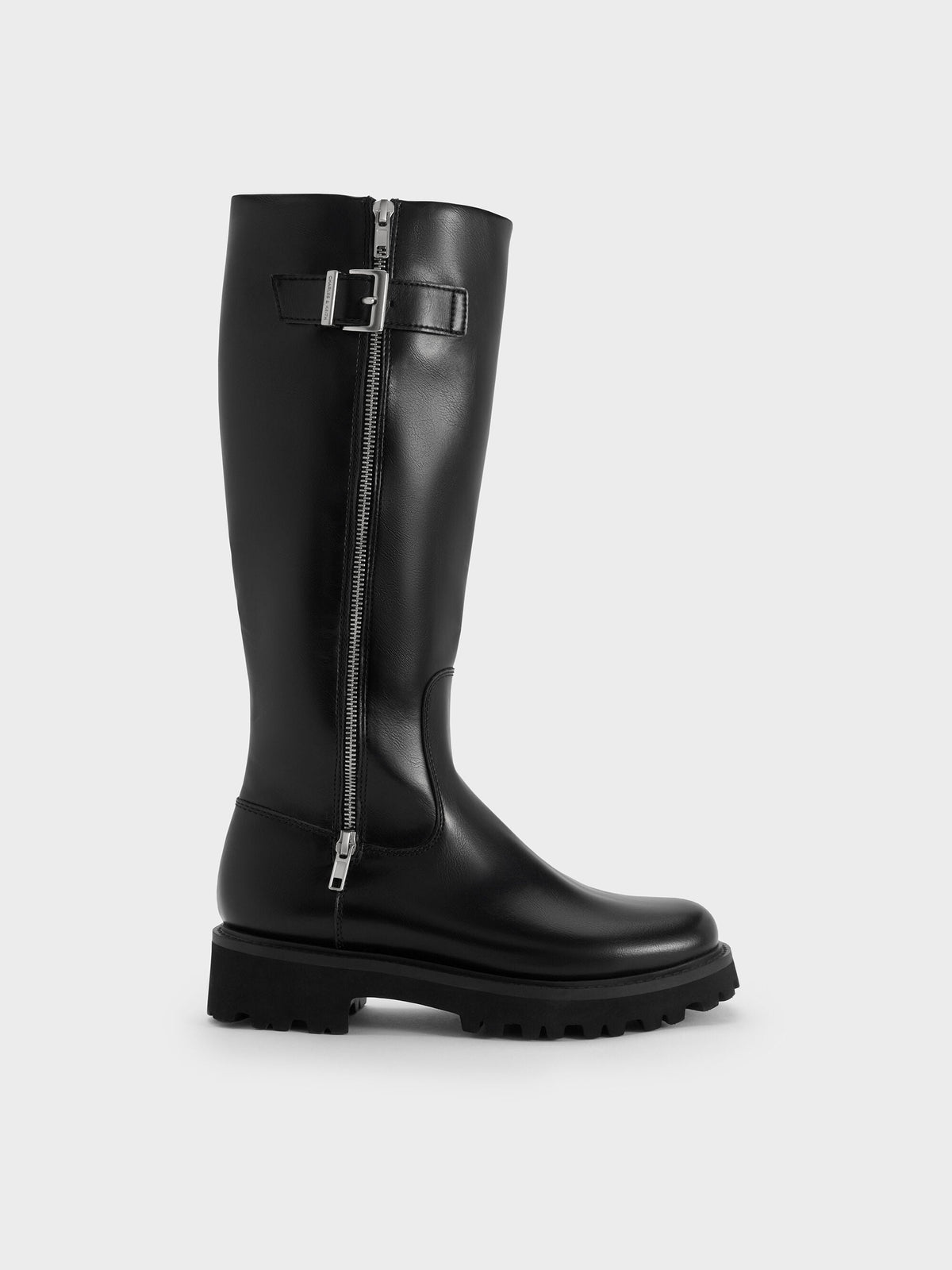 CHARLES & KEITH Special Offer / Lyndon Buckled Knee-High Boots - Black