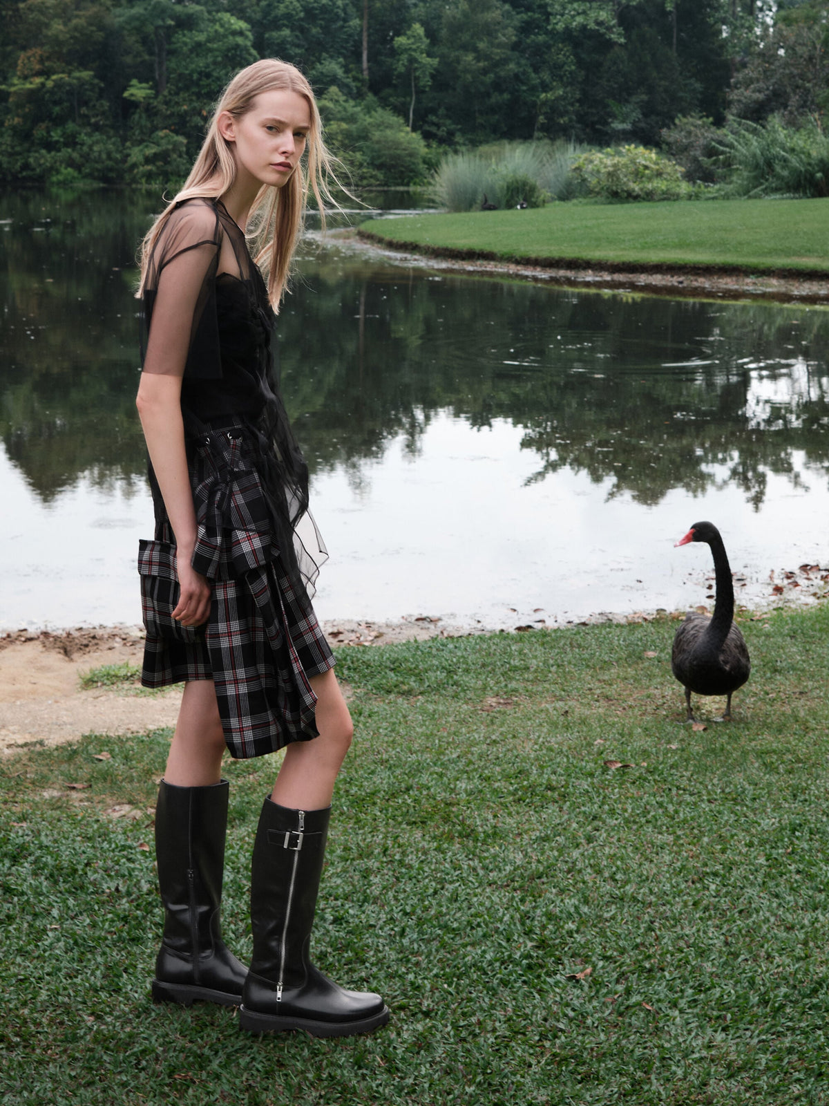 CHARLES & KEITH Special Offer / Lyndon Buckled Knee-High Boots - Black