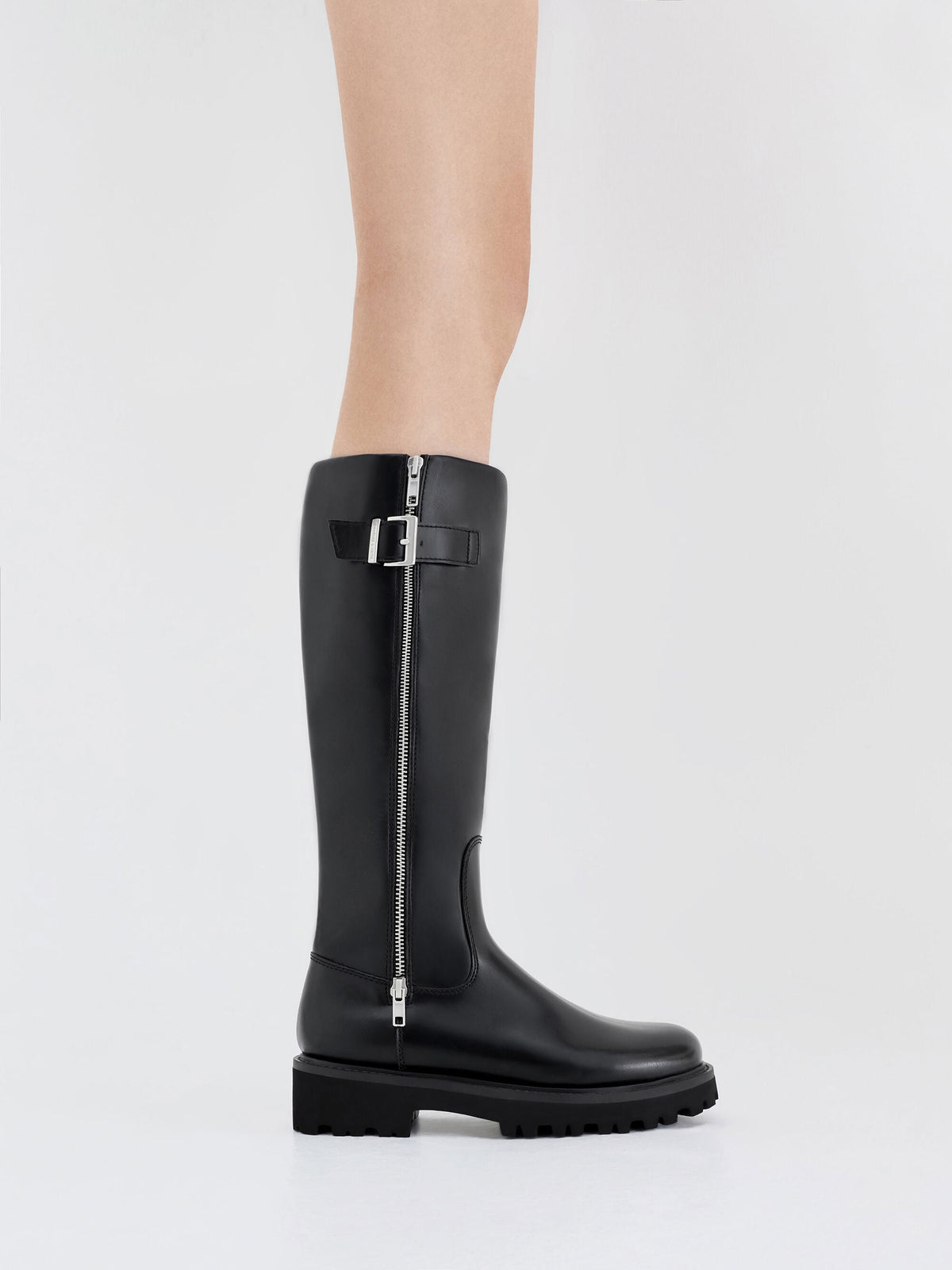 CHARLES & KEITH Special Offer / Lyndon Buckled Knee-High Boots - Black