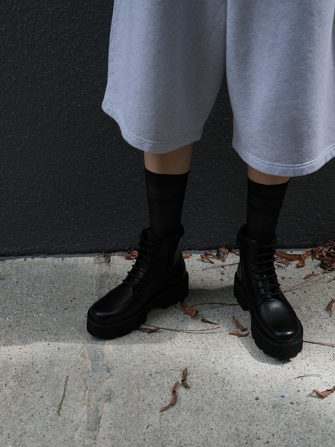 CHARLES & KEITH Classic / Ripley Ridged-Sole Ankle Boots - Black2