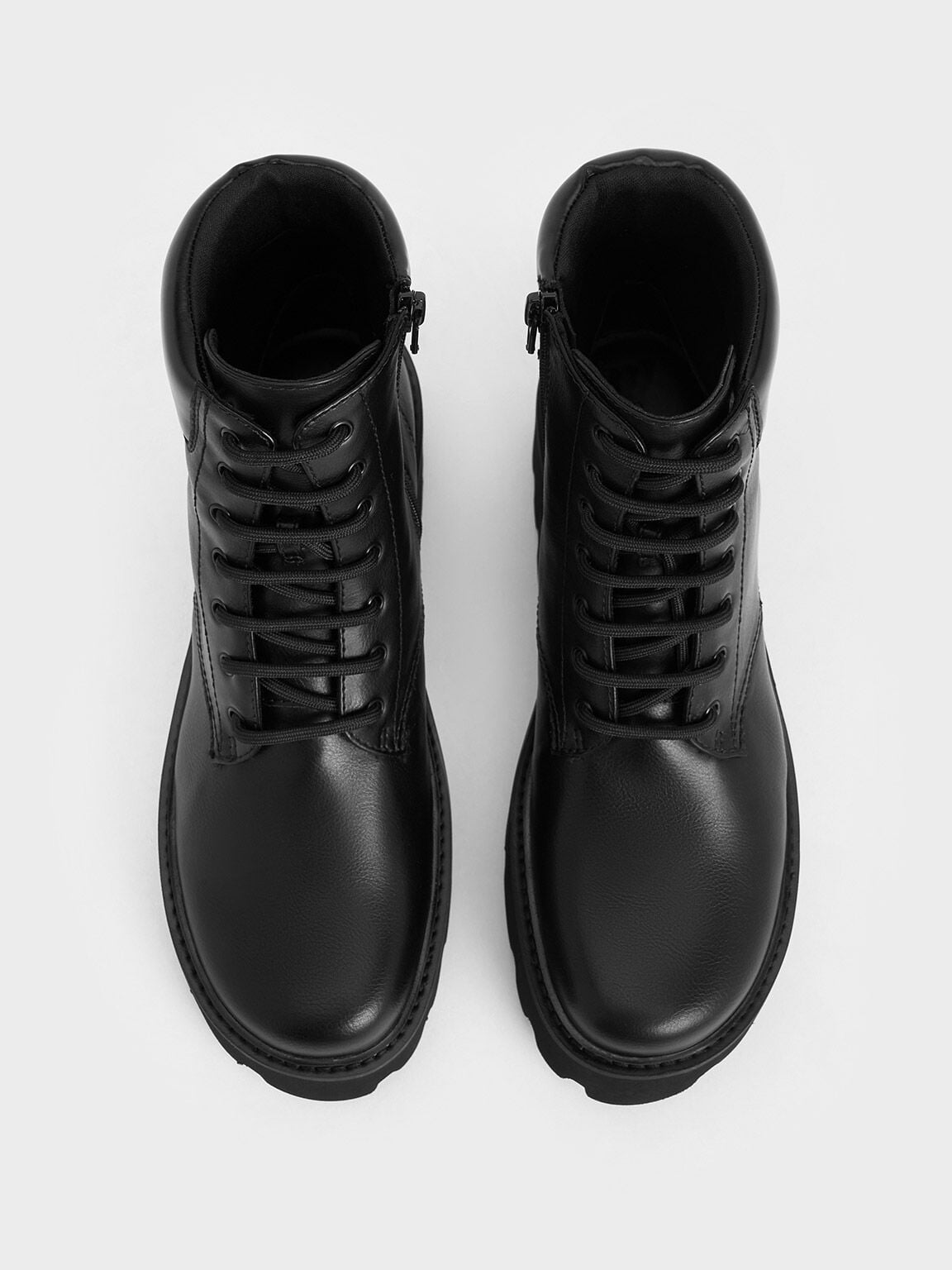 CHARLES & KEITH Classic / Ripley Ridged-Sole Ankle Boots - Black2