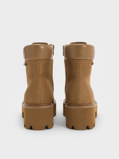 CHARLES & KEITH Exclusive / Ripley Ridged-Sole Ankle Boots - Sand