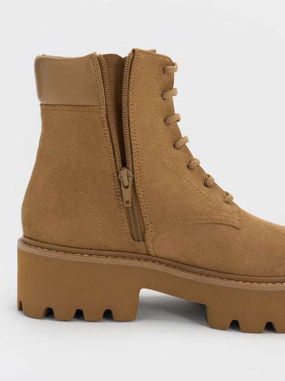 CHARLES & KEITH Exclusive / Ripley Ridged-Sole Ankle Boots - Sand
