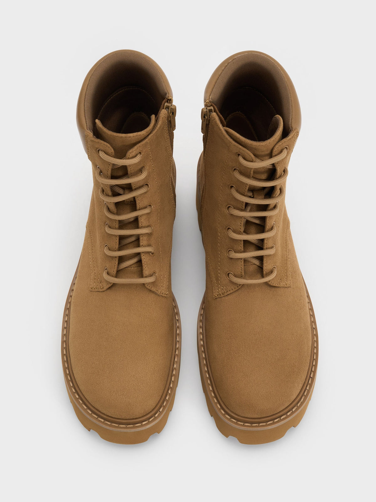 CHARLES & KEITH Exclusive / Ripley Ridged-Sole Ankle Boots - Sand