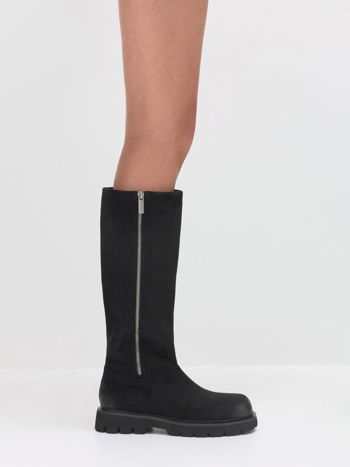 CHARLES & KEITH Popular / Rosamond Faux Suede Knee-High Boots - Black Textured