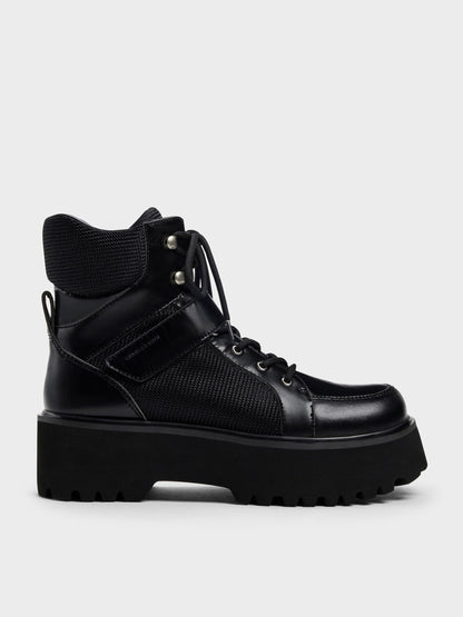 CHARLES & KEITH Exclusive / Eliot Platform Combat Boots - Black