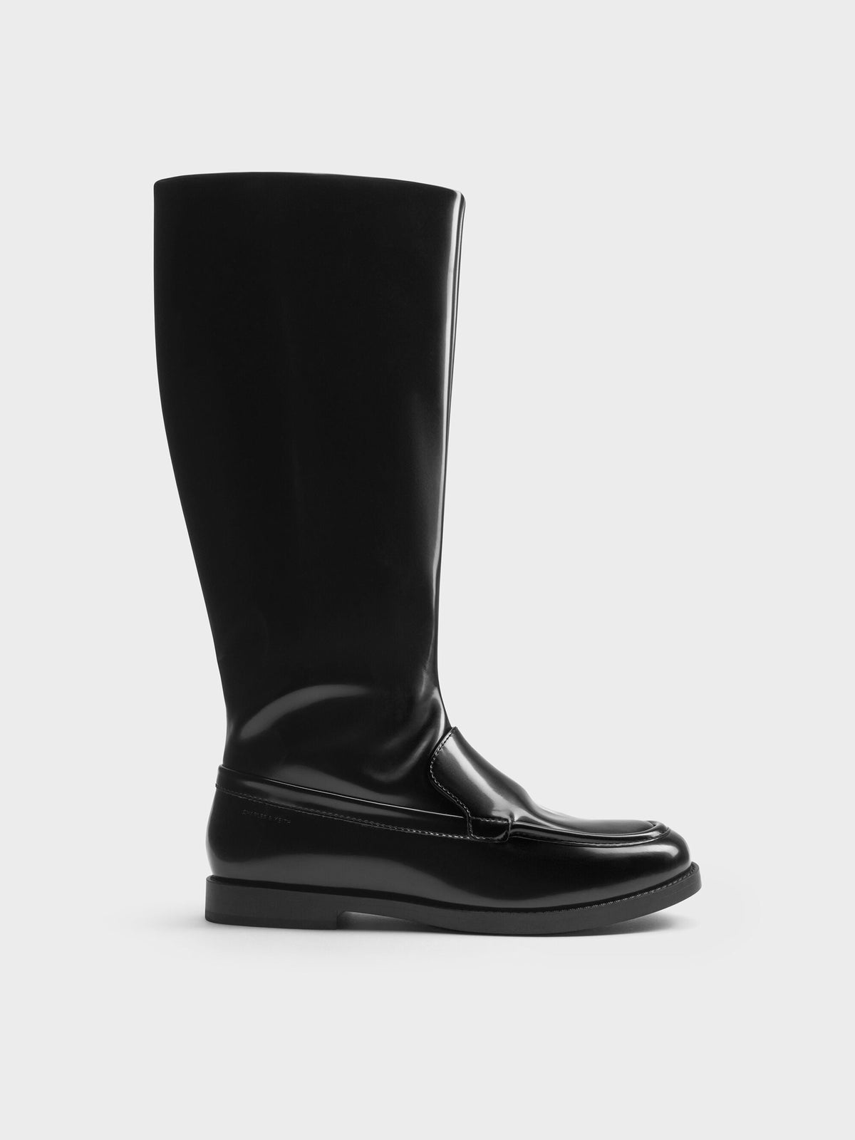 CHARLES & KEITH Recommended / Jagger Knee-High Loafer-Boots - Black Box