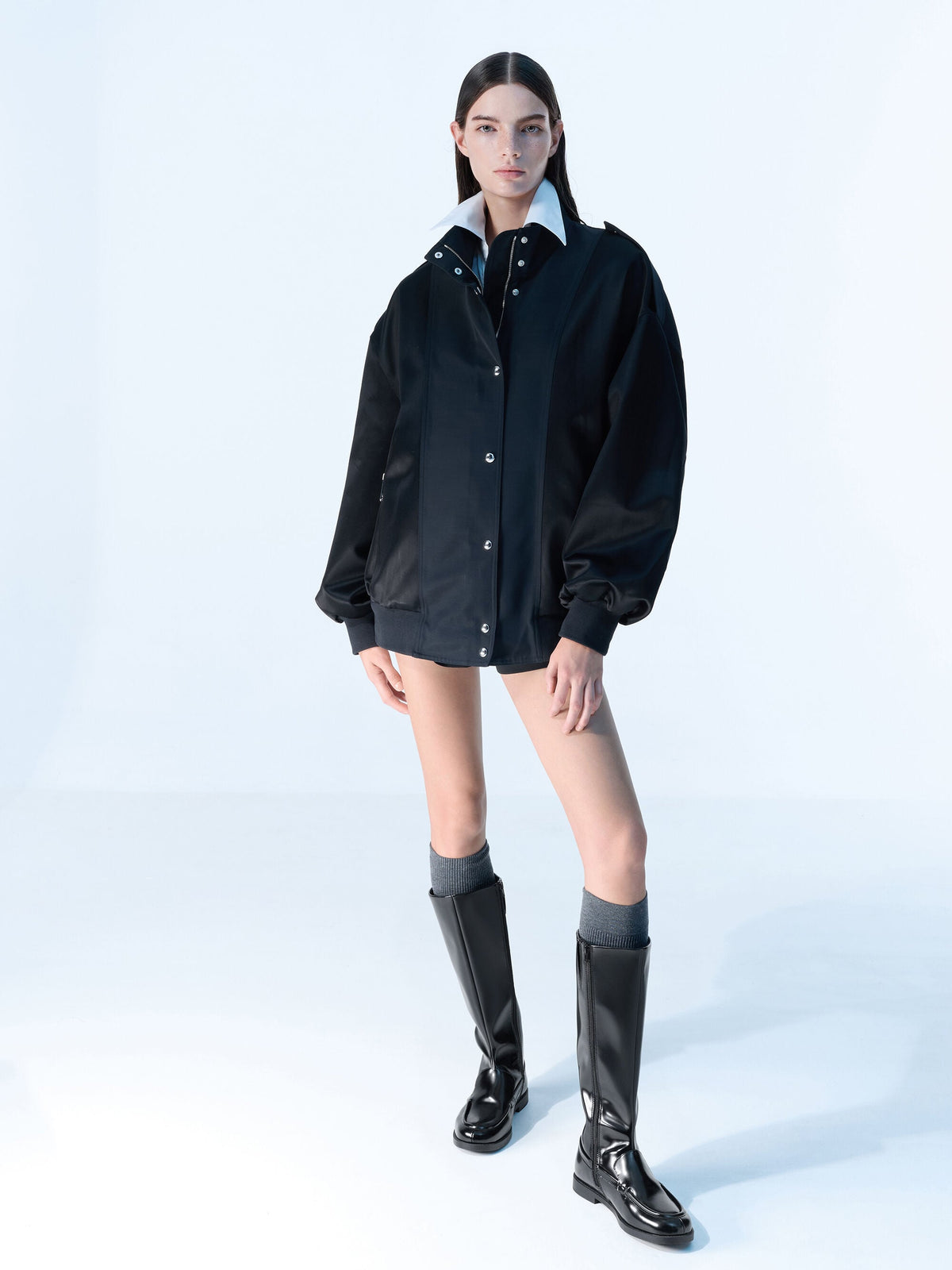 CHARLES & KEITH Recommended / Jagger Knee-High Loafer-Boots - Black Box