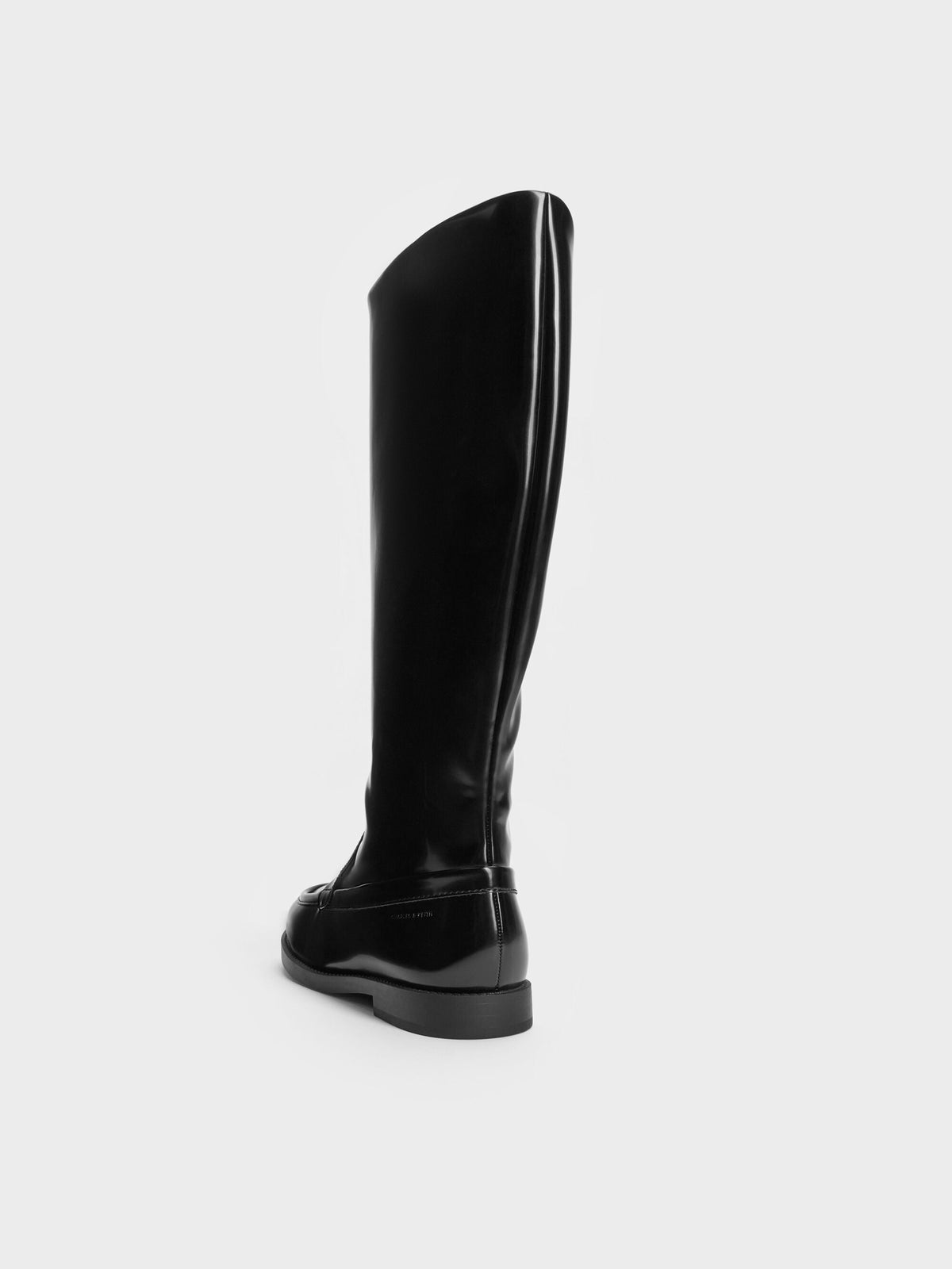 CHARLES & KEITH Recommended / Jagger Knee-High Loafer-Boots - Black Box
