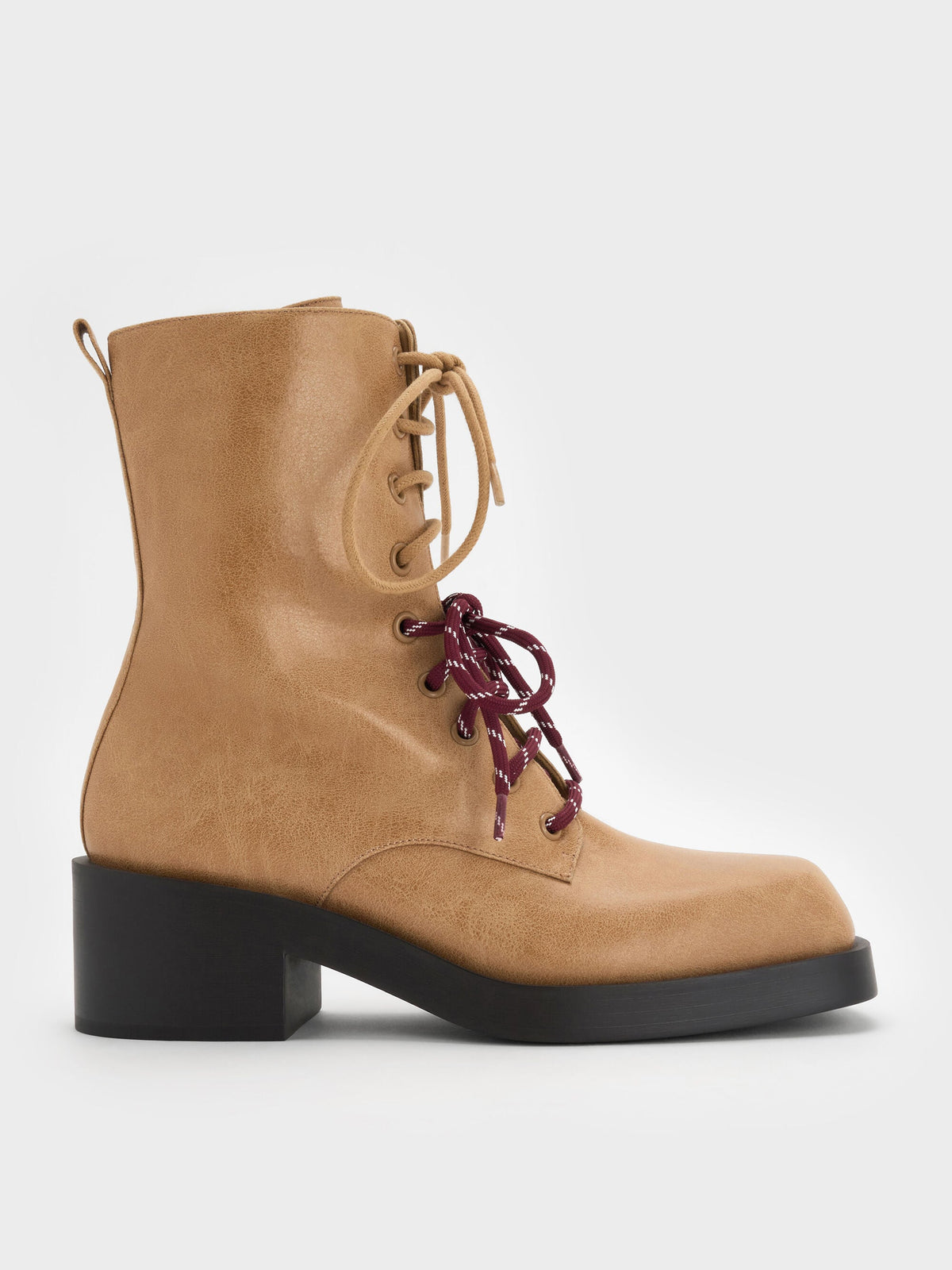 CHARLES & KEITH Special Offer / Logan Double-Lace Calf Boots - Sand