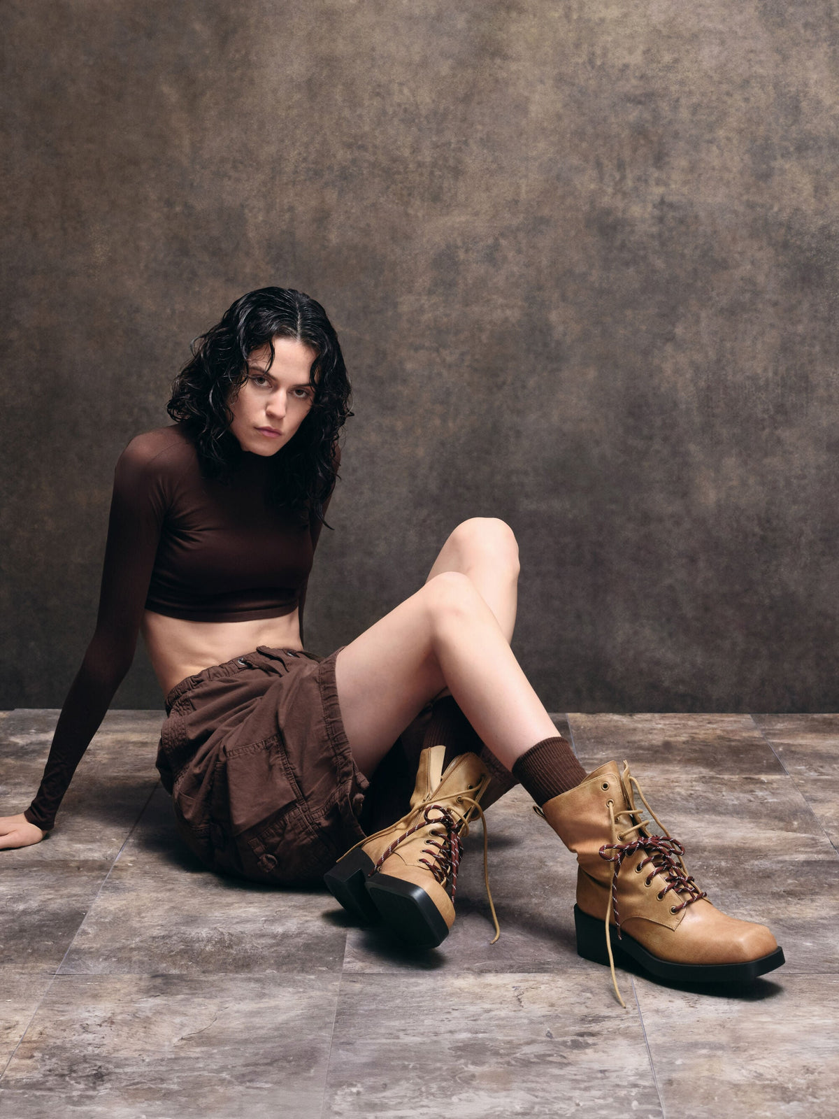 CHARLES & KEITH Special Offer / Logan Double-Lace Calf Boots - Sand