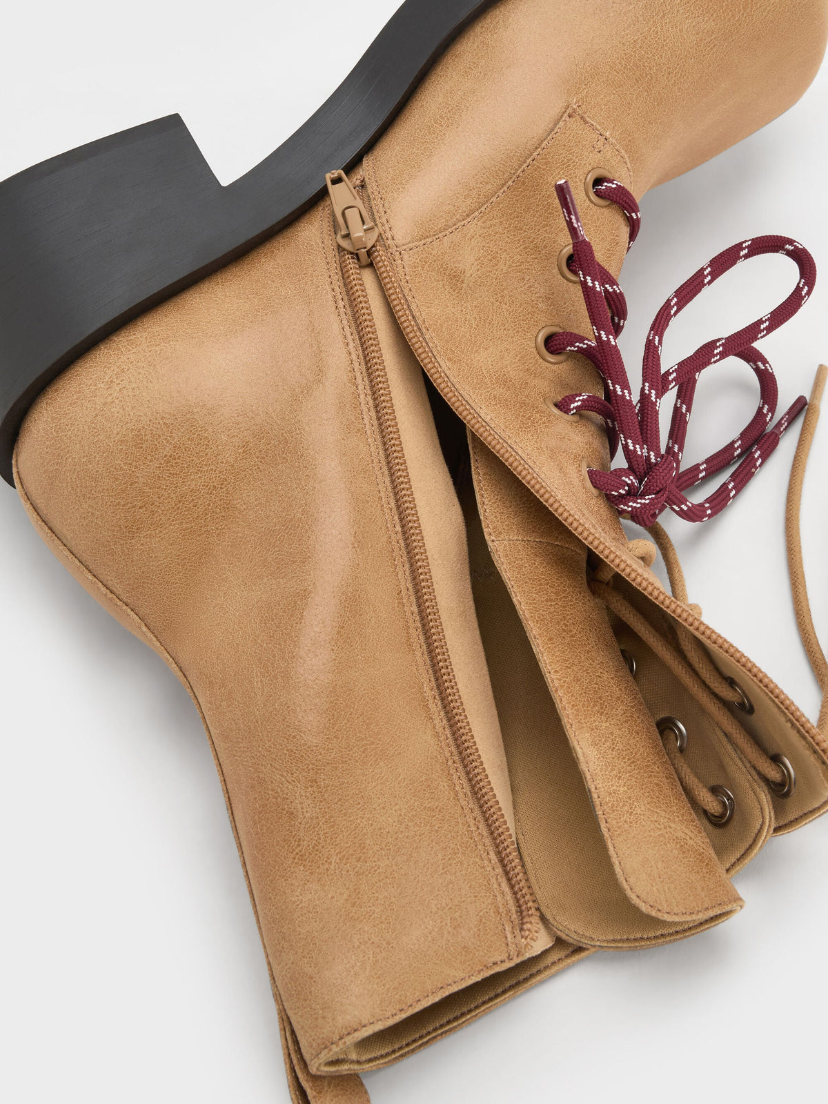 CHARLES & KEITH Special Offer / Logan Double-Lace Calf Boots - Sand