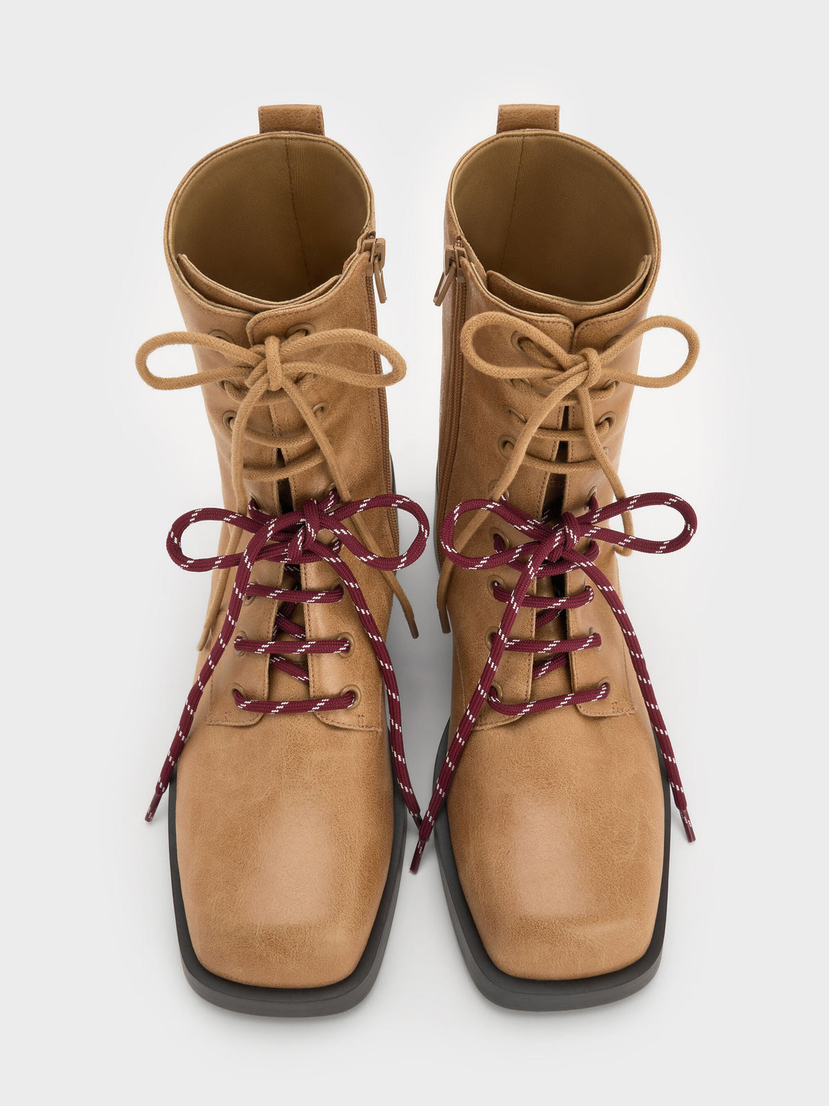 CHARLES & KEITH Special Offer / Logan Double-Lace Calf Boots - Sand