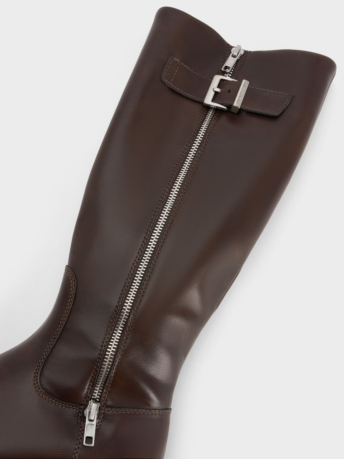 CHARLES & KEITH Special Offer / Lyndon Buckled Knee-High Boots - Dark Brown