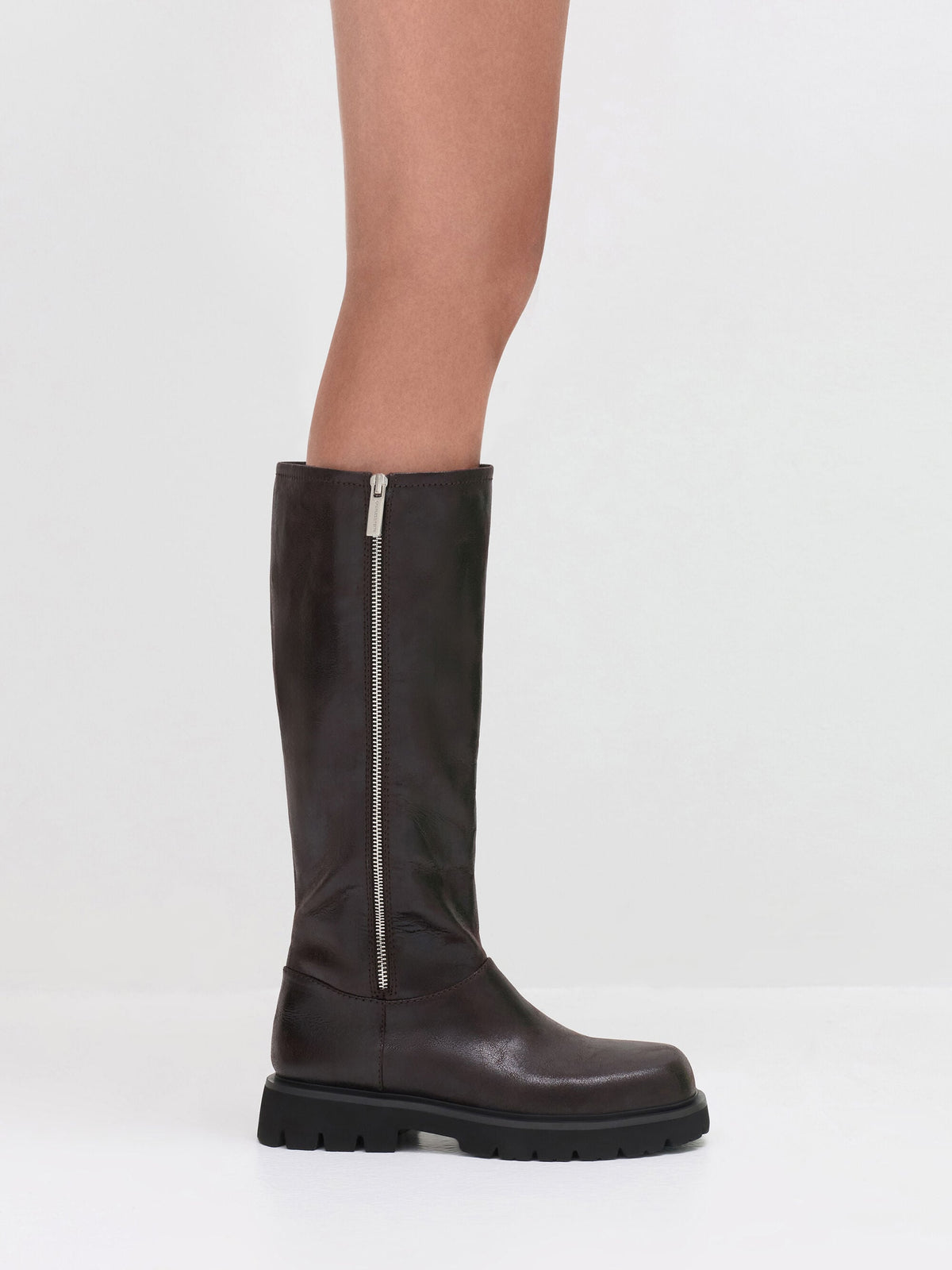 CHARLES & KEITH Best Seller / Rosamond Knee-High Boots - Dark Brown Textured