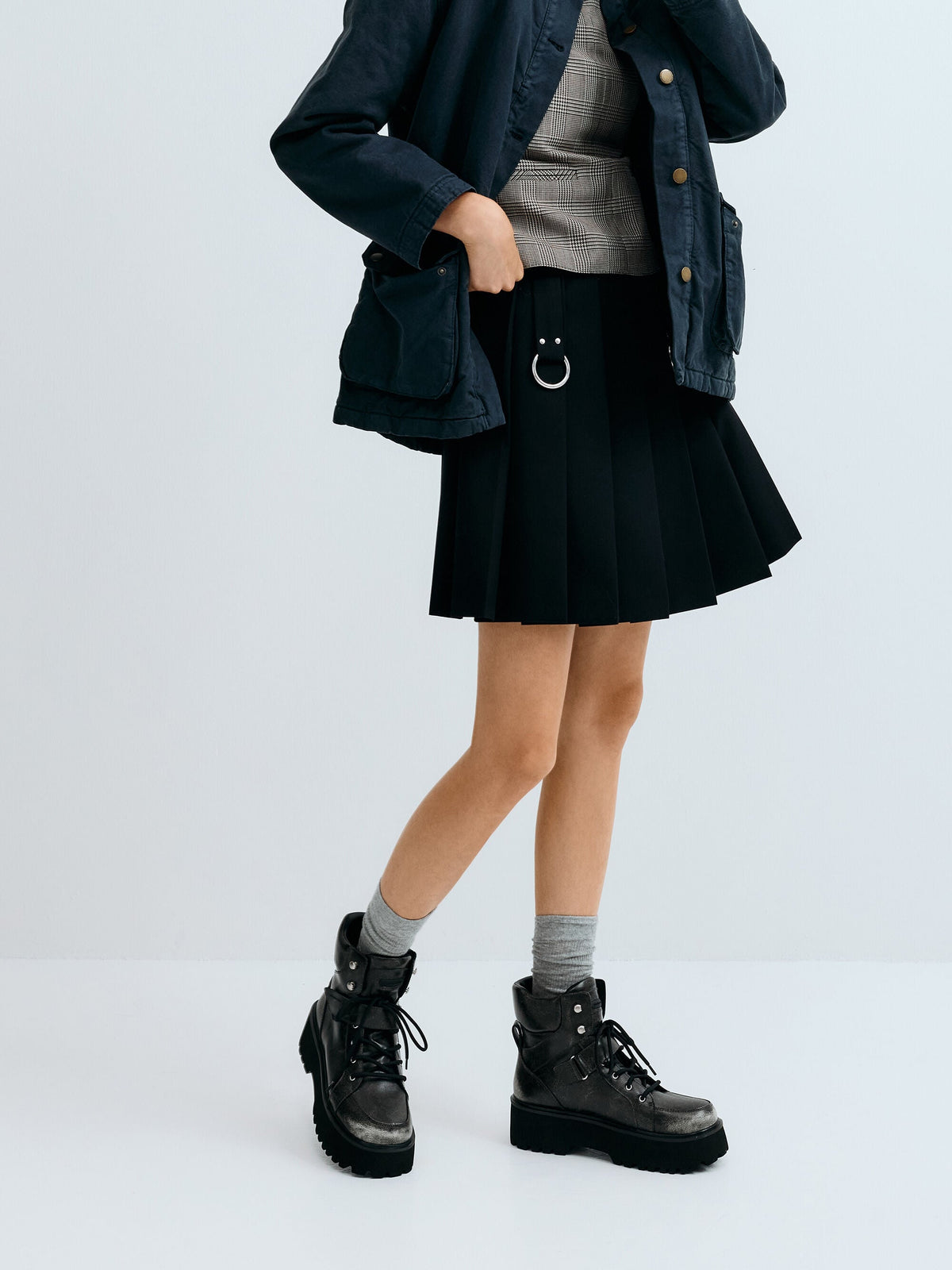 CHARLES & KEITH Special Offer / Eliot Platform Combat Boots - Grey