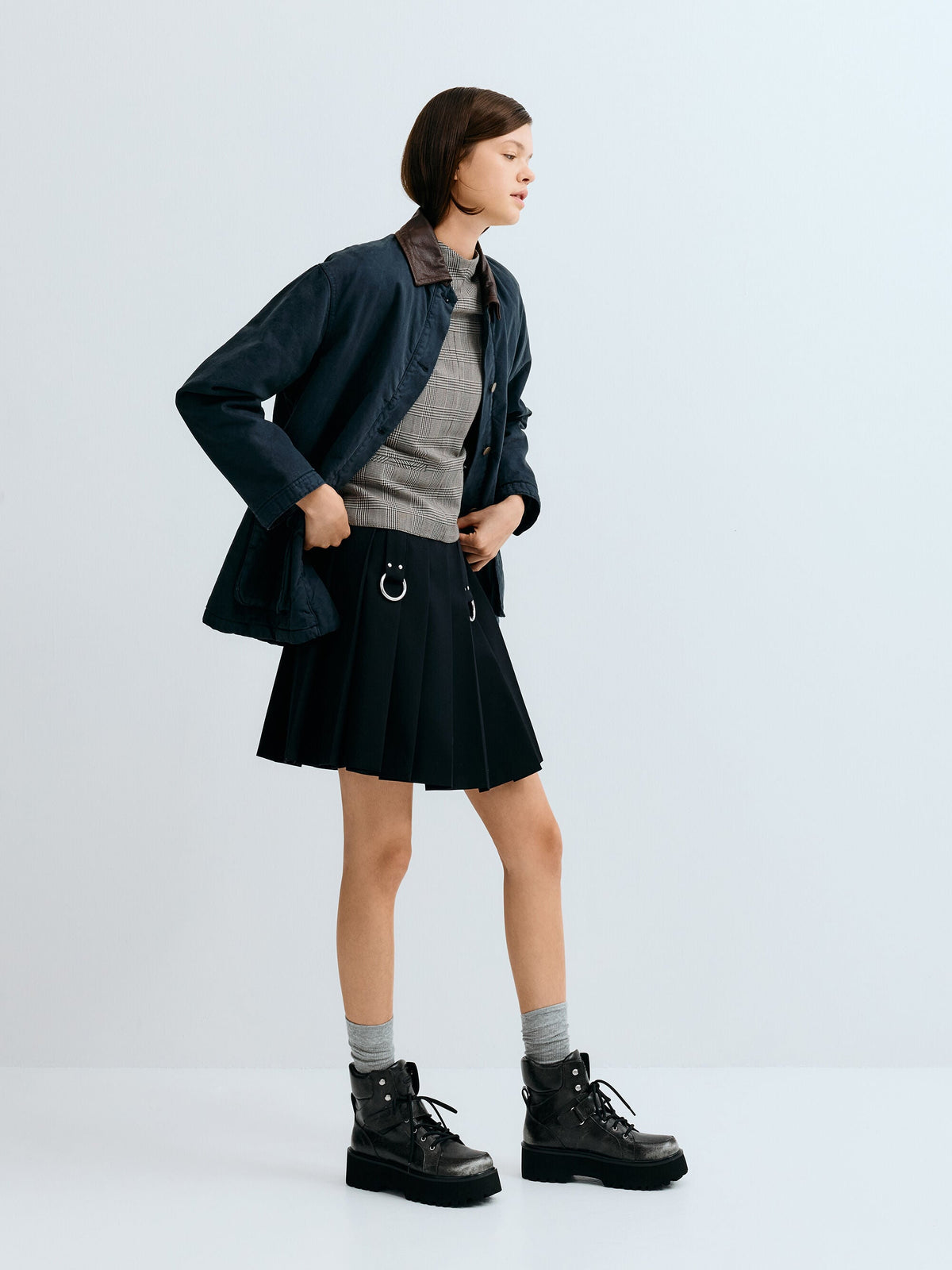 CHARLES & KEITH Special Offer / Eliot Platform Combat Boots - Grey