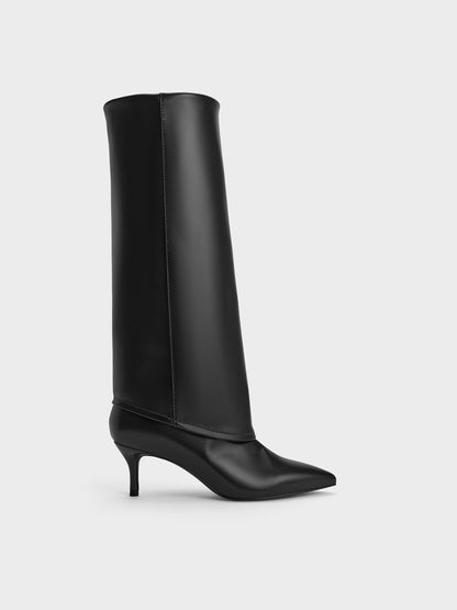 CHARLES & KEITH Signature / Pointed Stiletto Knee-High Boots - Black