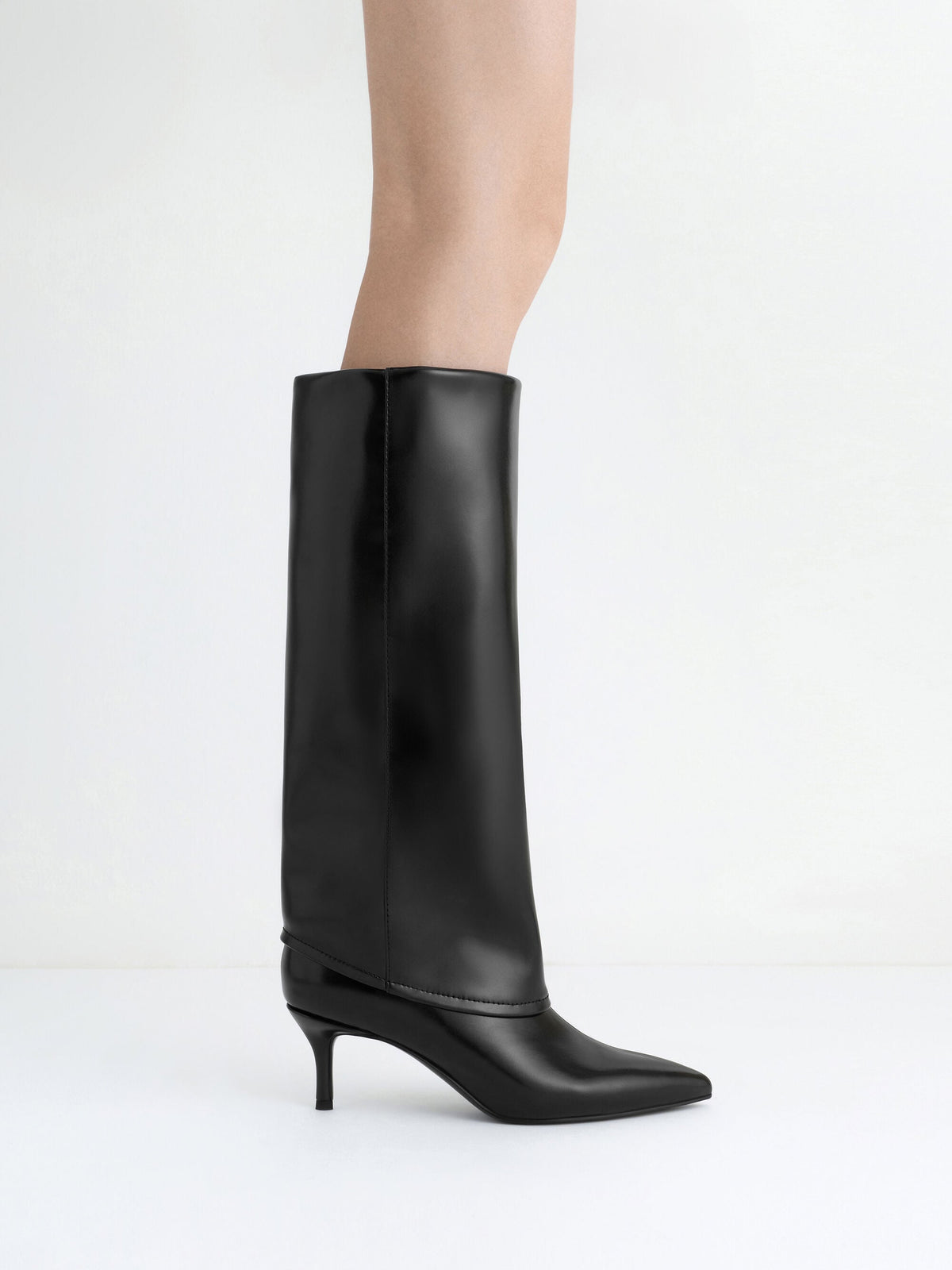 CHARLES & KEITH Signature / Pointed Stiletto Knee-High Boots - Black