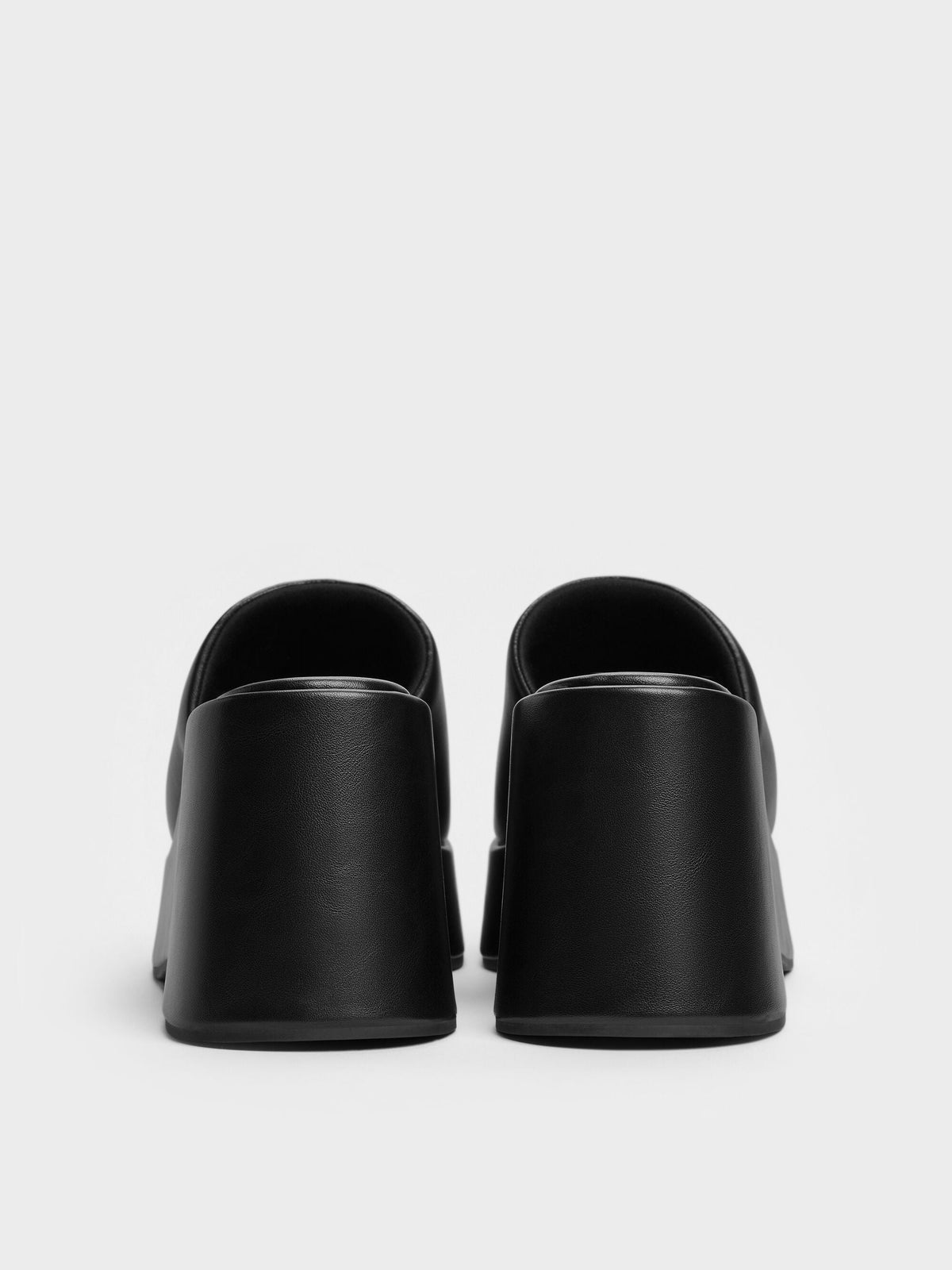 CHARLES & KEITH Smart Buy / Wide-Strap Platform Wedges - Black