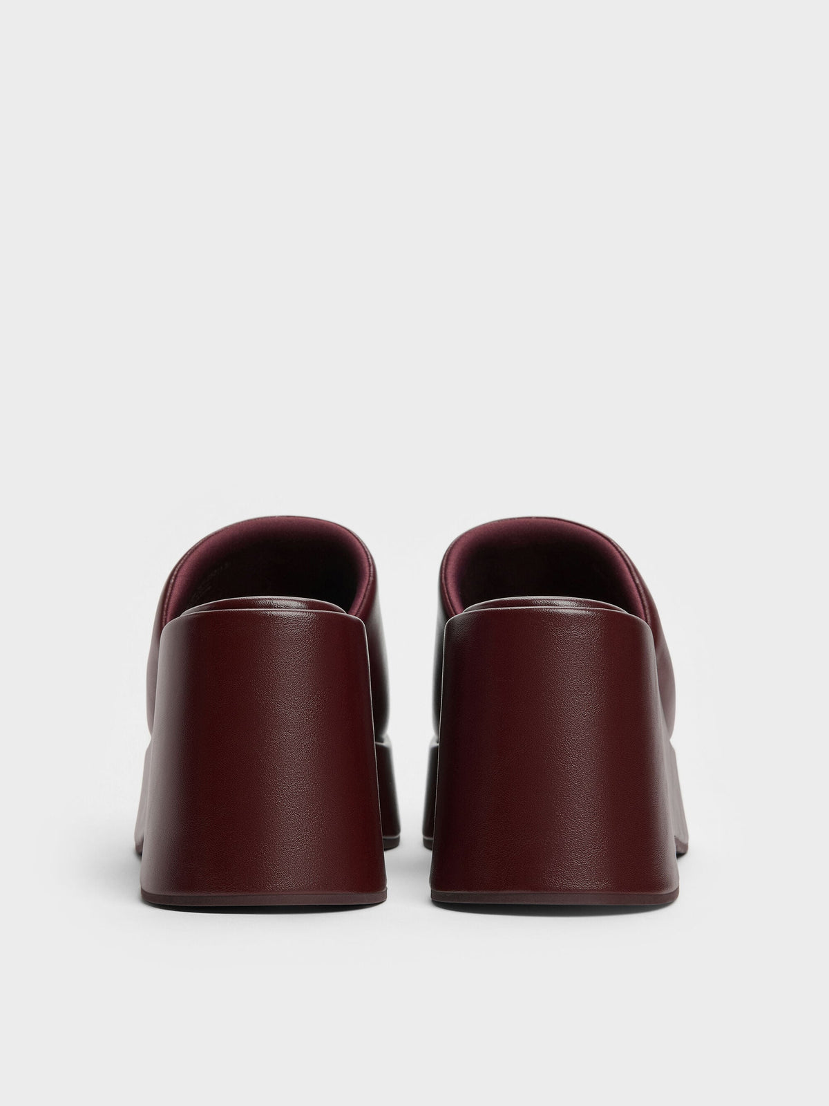 CHARLES & KEITH Popular / Wide-Strap Platform Wedges - Burgundy