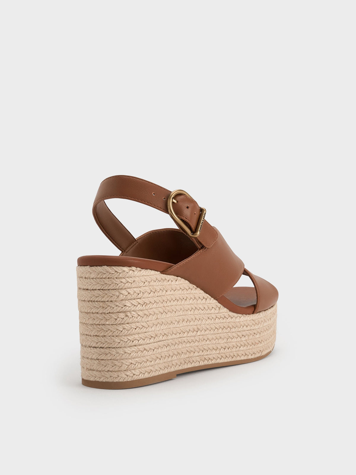CHARLES & KEITH Quality / Crossover Espadrille Wedges - Brown