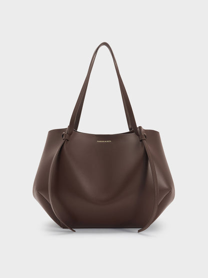 CHARLES & KEITH Quality / XL Calla Tote Bag - Espresso Brown