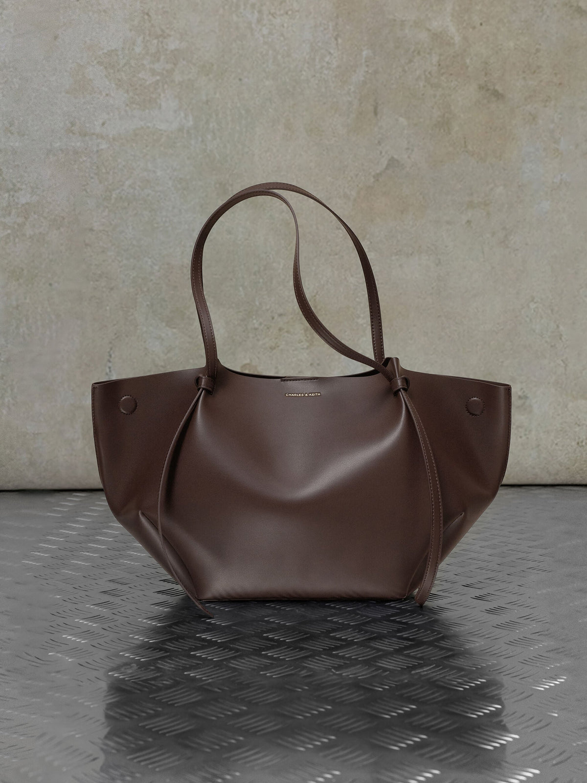 CHARLES & KEITH Quality / XL Calla Tote Bag - Espresso Brown