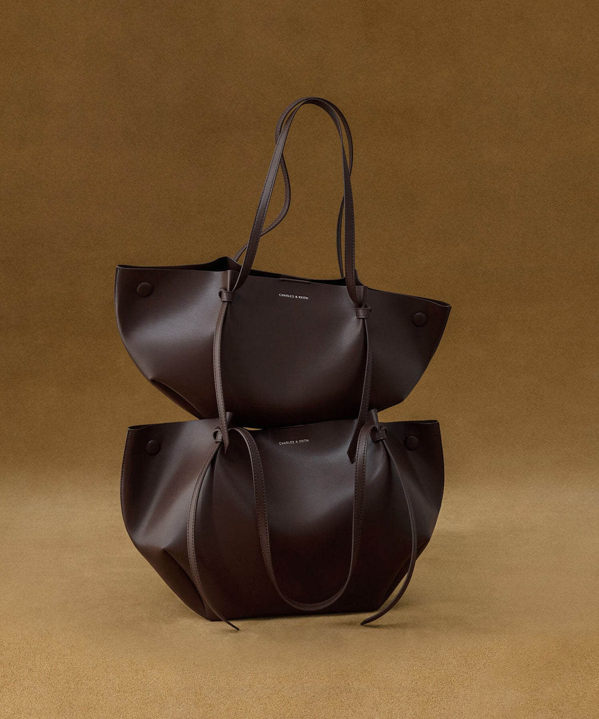 CHARLES & KEITH Quality / XL Calla Tote Bag - Espresso Brown