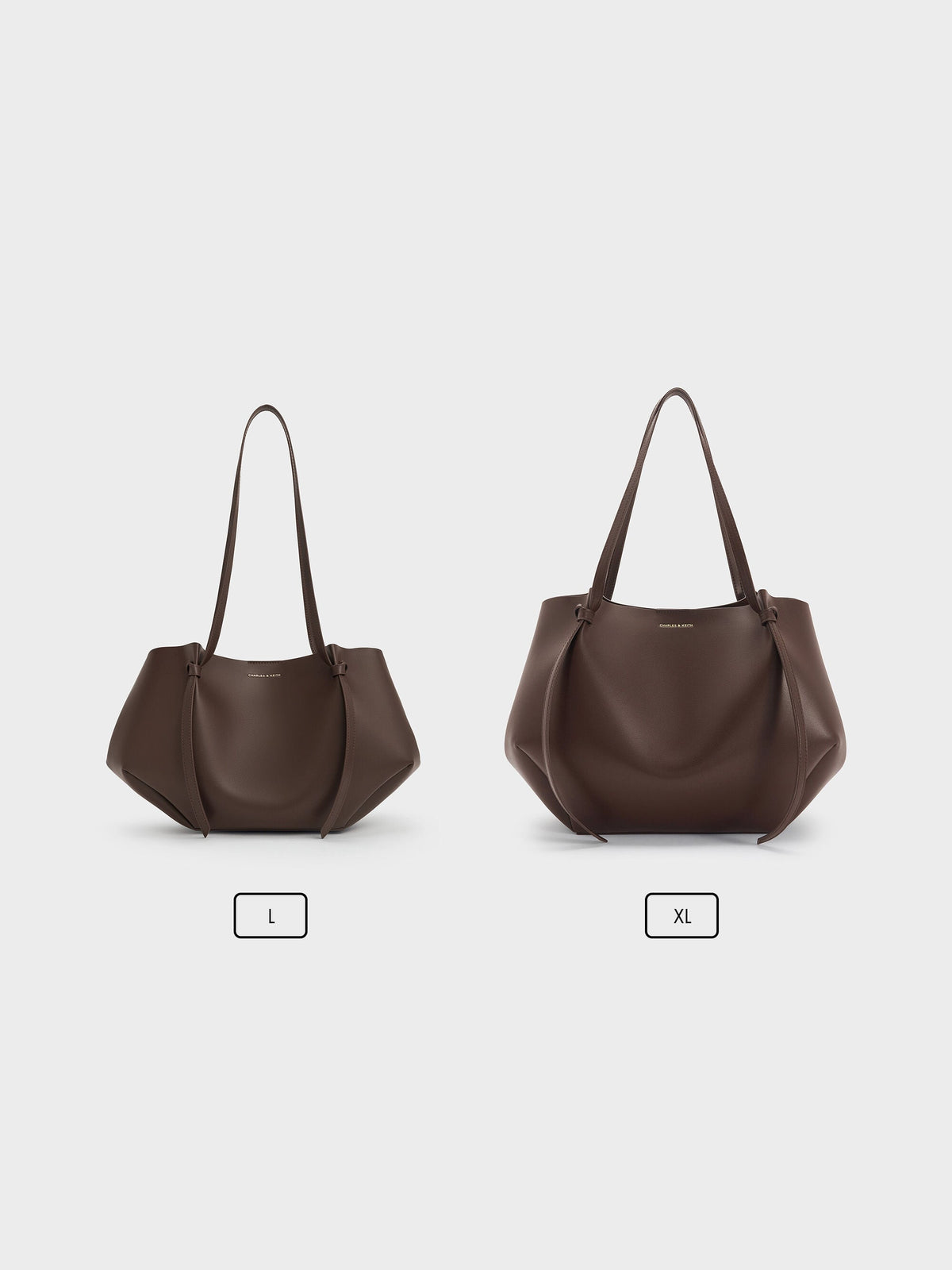 CHARLES & KEITH Quality / XL Calla Tote Bag - Espresso Brown