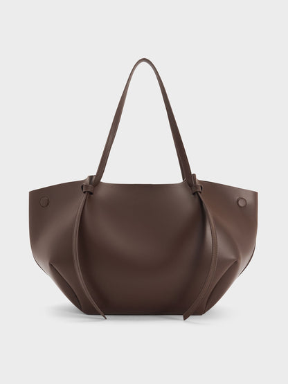 CHARLES & KEITH Quality / XL Calla Tote Bag - Espresso Brown