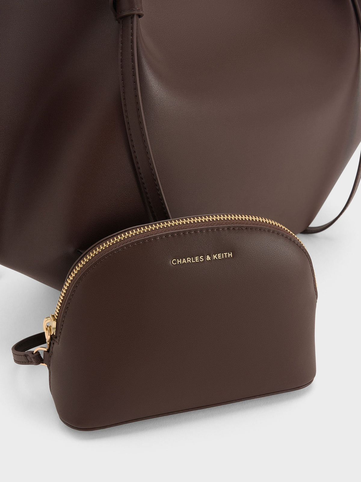 CHARLES & KEITH Quality / XL Calla Tote Bag - Espresso Brown