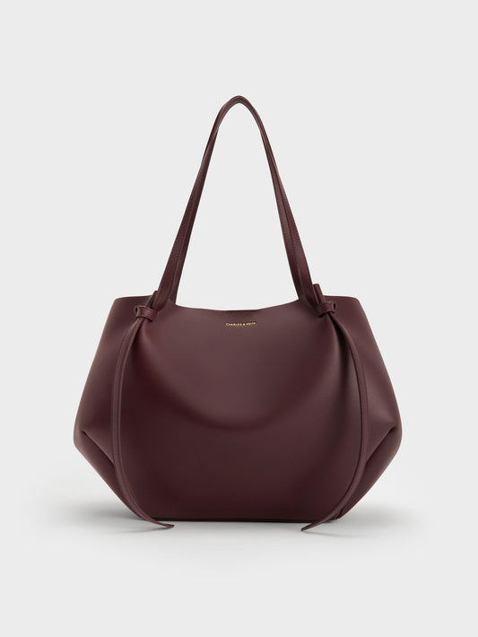 CHARLES & KEITH Discount / XL Calla Tote Bag - Wineberry Red
