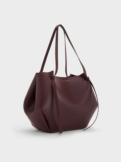 CHARLES & KEITH Discount / XL Calla Tote Bag - Wineberry Red