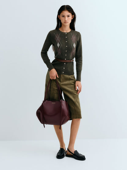 CHARLES & KEITH Discount / XL Calla Tote Bag - Wineberry Red