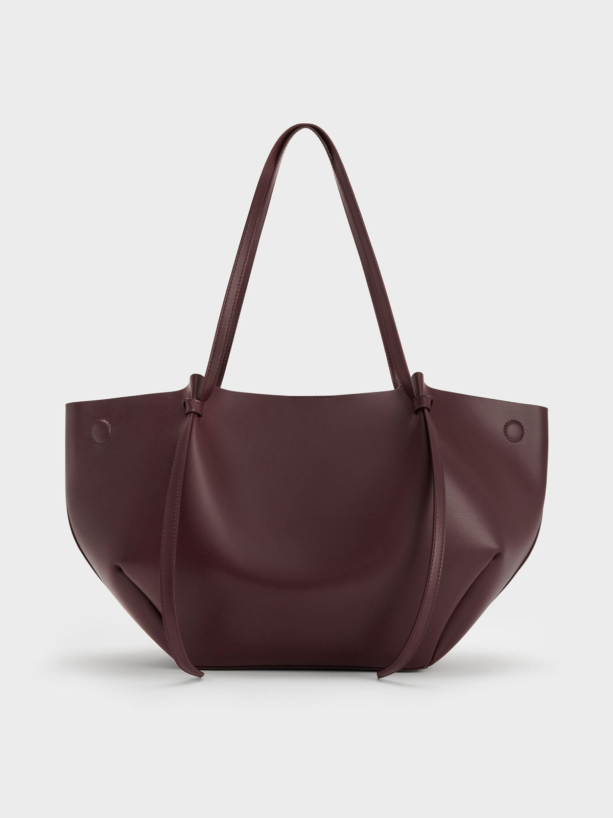 CHARLES & KEITH Discount / XL Calla Tote Bag - Wineberry Red
