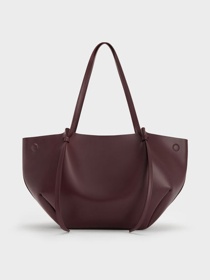CHARLES & KEITH Discount / XL Calla Tote Bag - Wineberry Red