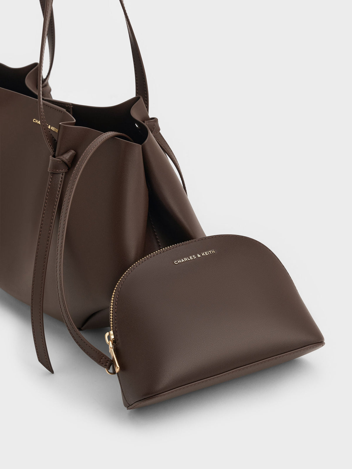 CHARLES & KEITH Essential / Calla Tote Bag - Espresso Brown