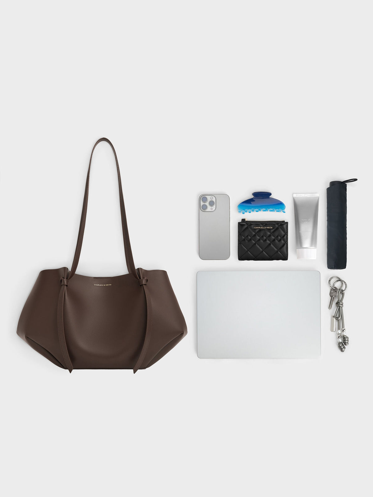 CHARLES & KEITH Essential / Calla Tote Bag - Espresso Brown