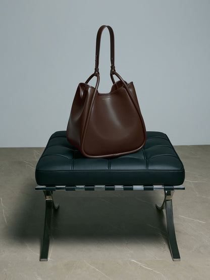 CHARLES & KEITH Exclusive / Lyla Tubular Slouchy Tote Bag - Espresso Brown