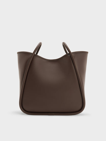 CHARLES & KEITH Exclusive / Lyla Tubular Slouchy Tote Bag - Espresso Brown