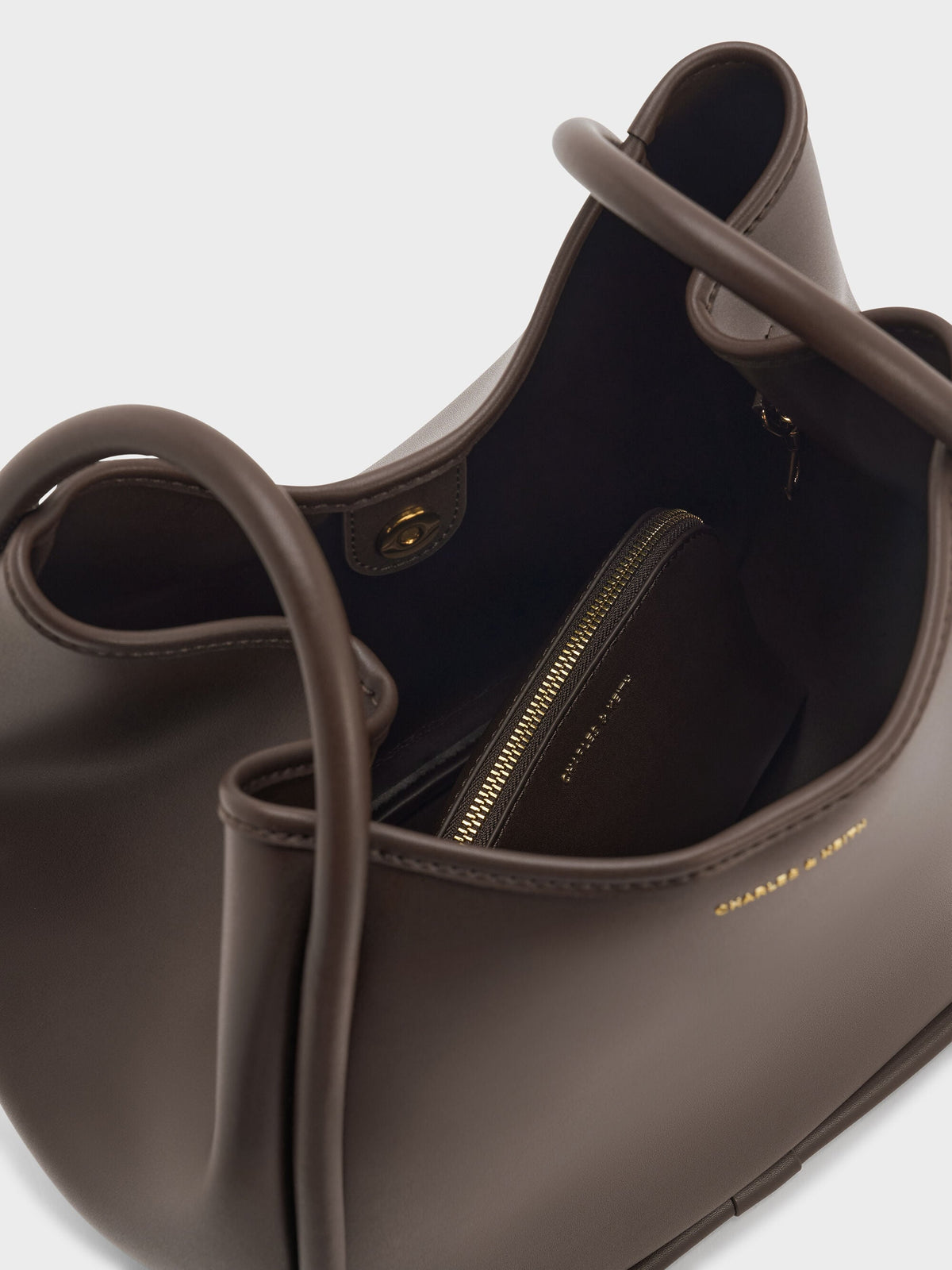 CHARLES & KEITH Exclusive / Lyla Tubular Slouchy Tote Bag - Espresso Brown