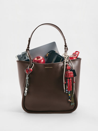 CHARLES & KEITH Exclusive / Lyla Tubular Slouchy Tote Bag - Espresso Brown